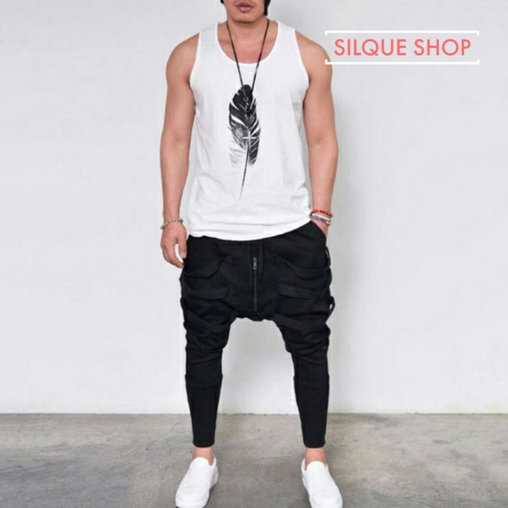 Aves Feather Muscle Tank by SILQUE